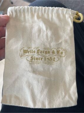 Wells Fargo & Co Vintage Drawstring Canvas Dust Bag Small